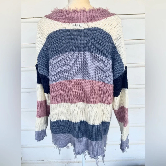 SOLUTION Woman’s Multicolor Soft Acrylic Knitted Fall Sweater Size Small - Picture 2 of 10